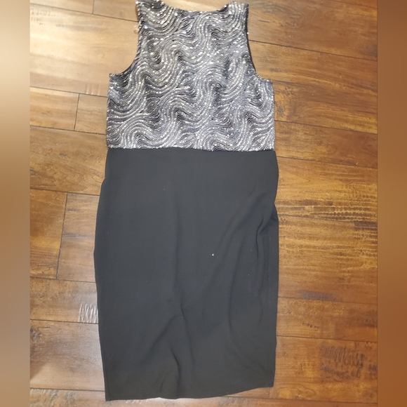 Elegant Black and Silver Glitter Dress by Libian Size 1X ✨️HP✨️ - Picture 9 of 9